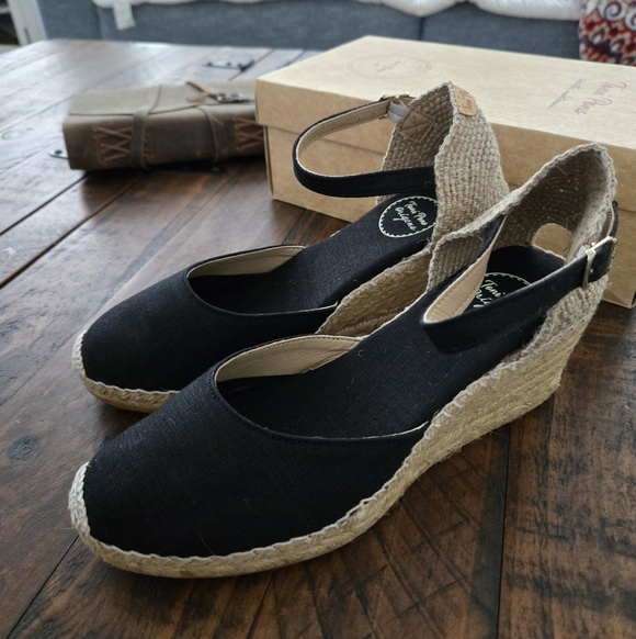 Toni Pons Caldes Black Jute wedge espadrilles with buckle. Size 7.5. New. - Picture 2 of 7